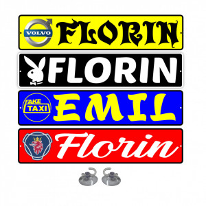Placa personalizata, Aluminiu, 52x11 cm, Camion, Autoutilitara