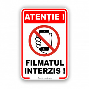 R243 Semn indicator, (FILMATUL INTERZIS) Tabla aluminiu, Autocolant sau PVC