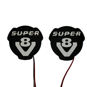 Set 2 Embleme LED Exterior SCANIA V8 SUPER – Iluminare Totală (Față + Contur), Waterproof, Fixare cu Șuruburi, Stabilizator de Tensiune, 12V-24V - Img 2