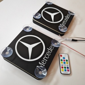 Set Embleme PLACI LED Dinamice, interior, Mercedes, 18x18 cm - Img 2
