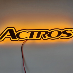 Sigla / Emblema Luminosa ACTROS, 40x7 cm, Lumina alba / galbena