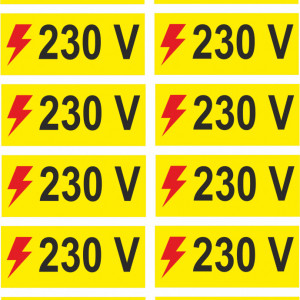X277 Semn indicator, (Tensiune 230V), 12 buc pe set, Autocolant sau PVC