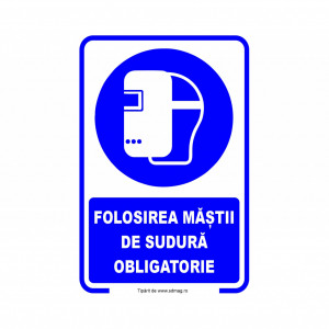 A201 Semn indicator, (FOLOSIREA MASTII DE SUDURA OBLIGATORIE) Tabla aluminiu, Autocolant sau PVC