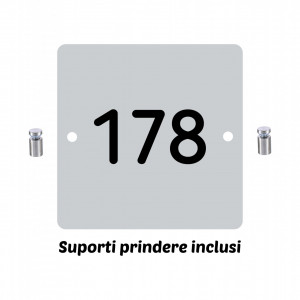 ABS198 Placa ABS Personalizata 15X15 CM + suporti prindere (numar casa+strada)