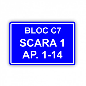 Placa Aluminiu, 20x30 cm personalizata cu bloc, scara, apartamente - Img 2