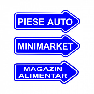 Placa Aluminiu, 58x20 cm, sageata spre dreapta, personalizata