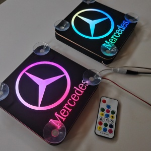 Set Embleme PLACI LED Dinamice, interior, Mercedes, 18x18 cm - Img 3