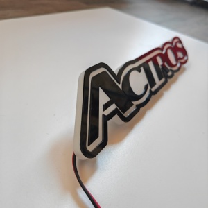 Sigla / Emblema Luminosa ACTROS, 40x7 cm, Lumina alba / galbena - Img 4