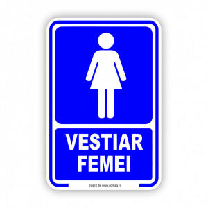 A173 Semn indicator, (vestiar femei) Tabla aluminiu, Autocolant sau PVC