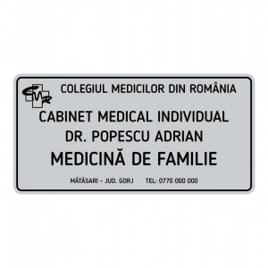 ABS195 Placa ABS Personalizata (CMR cabinet medical individual)