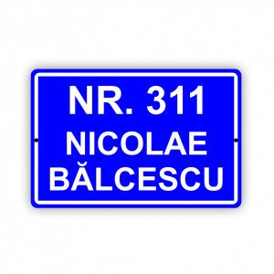 Placa Aluminiu, 20x30 cm personalizata cu numar si strada