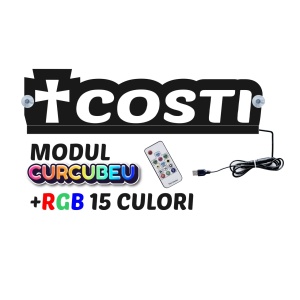 Placa Led Camion/Autoutilitara Contur-Rainbow (Curcubeu) CRUCE+NUME