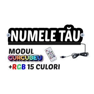 Placa Led Camion/Autoutilitara Contur-Rainbow (Curcubeu) CU NUMELE TAU