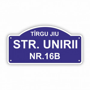 Placa Stradala personalizata 35x18 cm atipica cu Strada, Nr si Localitate