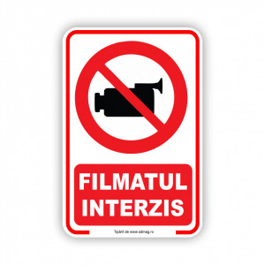 R210 Semn indicator, (filmatul interzis ), Tabla Aluminiu, Autocolant sau PVC