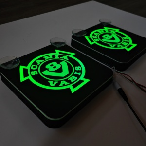 Set Embleme PLACI LED Dinamice, interior, SCANIA VABIS V8, 18x18 cm - Img 5