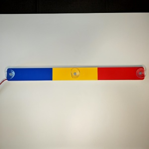 Bară LED Tricolor "Mândru Că Sunt Român" – 59x6cm, 12V sau 24V, Montaj Ventuze, Mufă Brichetă, Camion, Autoutilitara - Img 3