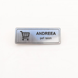 Ecuson Personalizat 2.4x7cm Market cu sistem de prindere