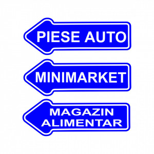 Placa Aluminiu, 58x20 cm, sageata spre stanga, personalizata - Img 2