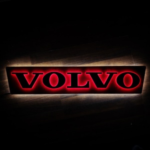 Placă Camion PREMIUM Alcantara VOLVO – 88x17 cm, Efect 3D, Culori Personalizabile, Stabilizator 12V-24V & Telecomandă - Img 2