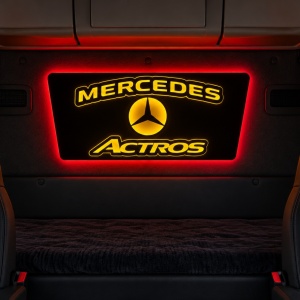 Placă Camion PREMIUM MERCEDES ACTROS Alcantara – Personalizabilă, Telecomandă Touch, Dimmer și Stabilizator de Tensiune