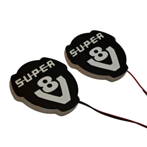Set 2 Embleme LED Exterior SCANIA V8 SUPER – Iluminare Totală (Față + Contur), Waterproof, Fixare cu Șuruburi, Stabilizator de Tensiune, 12V-24V - Img 3