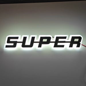 Sigla / Emblema Luminosa SUPER, 40x7 cm, Lumina alba / galbena