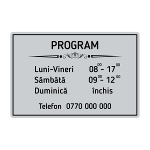 ABS187 Placa ABS Personalizata 20X30 CM (ORAR FUNCTIONARE)