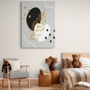 (GOLD089) Tablou Canvas Black & Gold