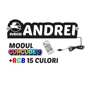 Placa Led Camion/Autoutilitara Contur-Rainbow (Curcubeu) IVECO+NUME