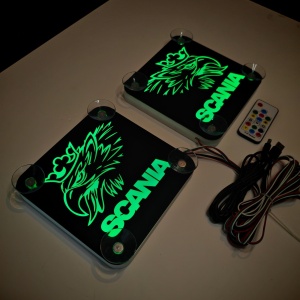 Set Embleme LED Interior SCANIA GRIFON – Modul Curcubeu, 15 Culori, 200 efecte dinamice, USB - Img 6