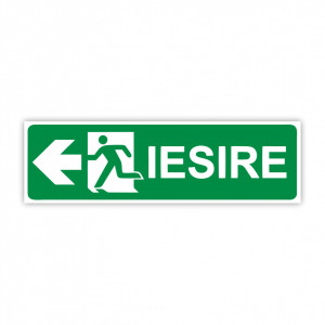 X272 Semn indicator, (iesire sageata stanga), Autocolant sau PVC, 30x10 cm