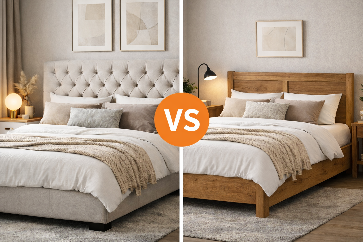 Pat tapițat vs pat din lemn: care este alegerea potrivită pentru dormitorul tău?