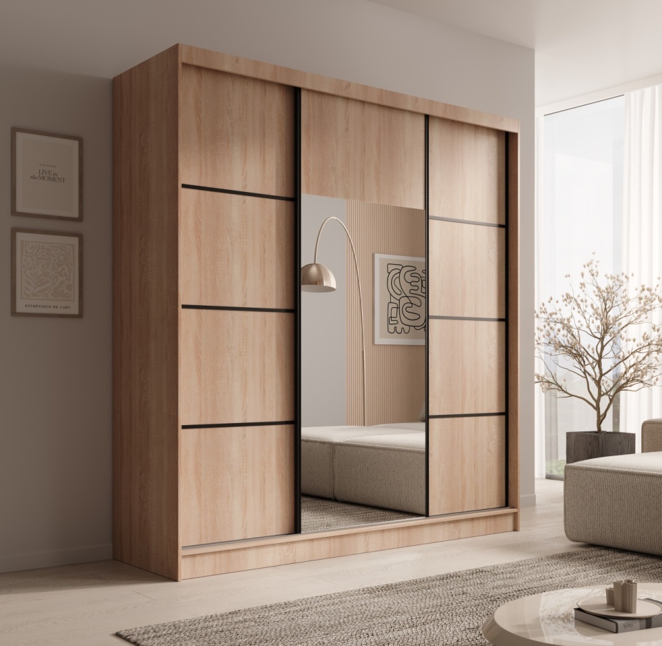 Dulap cu usi glisante, 200x61x215 cm, Keri 200, ADRK Furniture