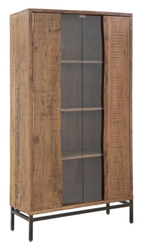 Biblioteca maro din metal si lemn de acacia, 100 x 40 x 185 cm, Yellowstone Mauro Ferreti - Img 1