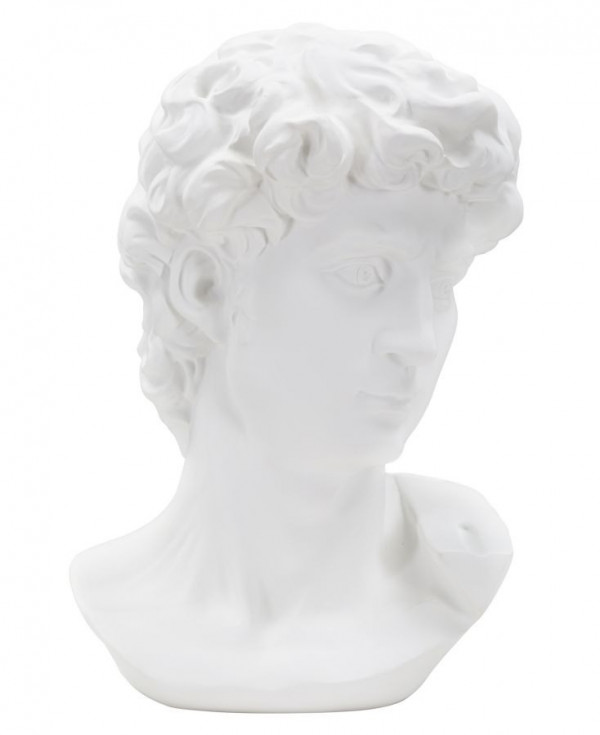Bust decorativ alb din polirasina, 20x13x30 cm, Roman Man Mauro Ferretti