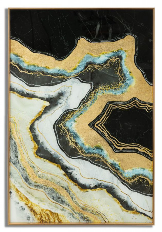 Decoratiune de perete multicolora din metal si sticla, 60x3,5x90 cm, Wood Mauro Ferretti