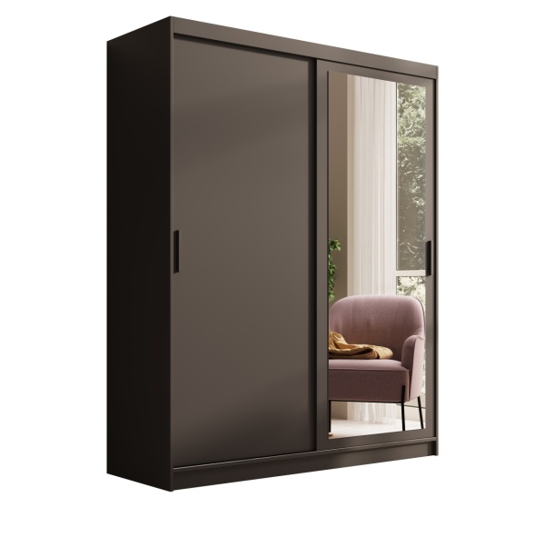 Dulap cu usi glisante si oglinda, 160x60x205 cm, Hailey 160, ADRK Furniture