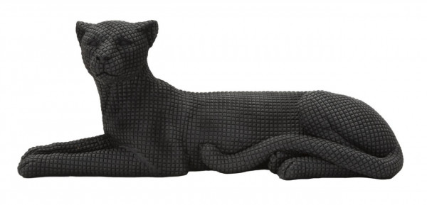 Figurina decorativa neagra din polirasina, 38x12,5x15,3 cm, Leopard Mauro Ferretti