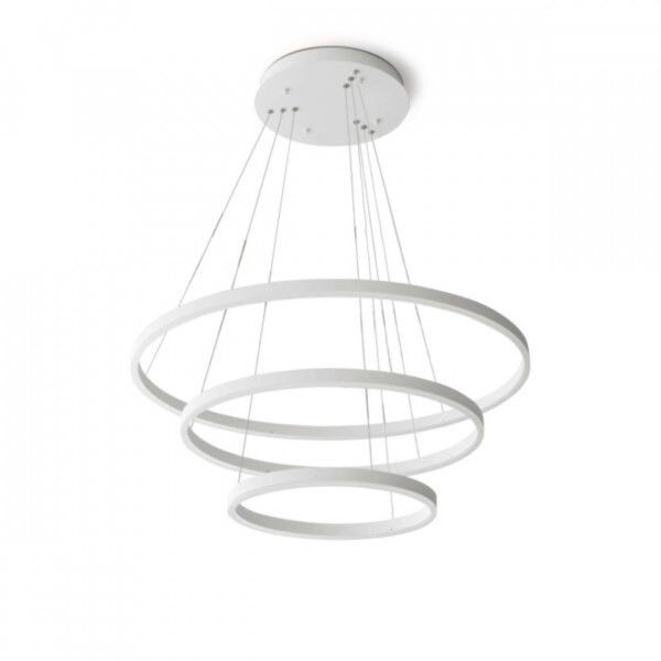 Lampa suspendata LED Hoop 4, alb, Max 110W, lumina calda, Kelektron - Img 1