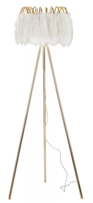 Lampadar alb / auriu din metal si plastic, Ø 46 cm, soclu E27, max 40W, Feather Mauro Ferreti
