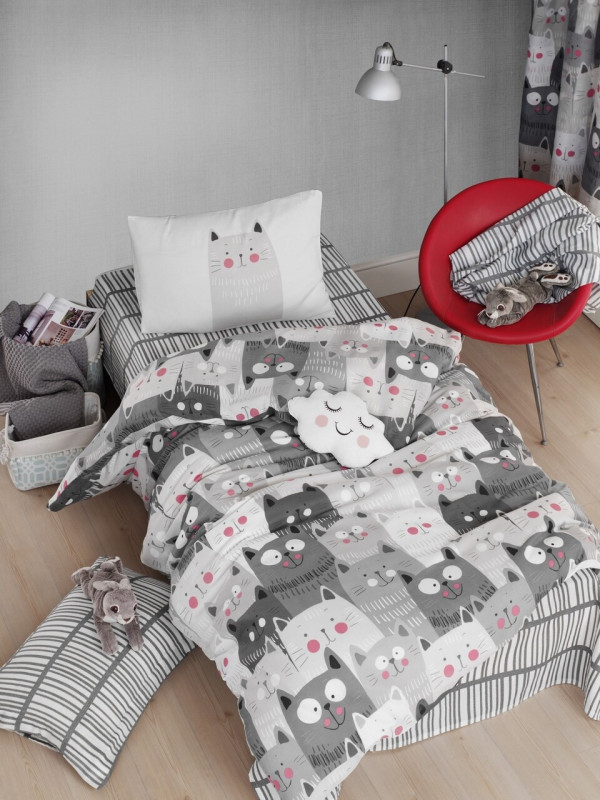 Lenjerie de pat pentru o persoana, Eponj Home, Duvarda 143EPJ01905, 2 piese, policoton, multicolor