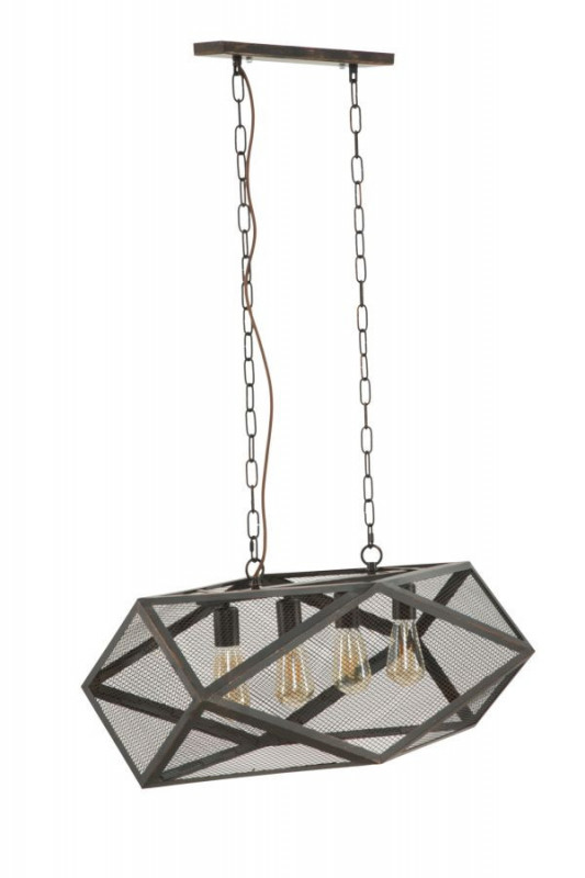 Lustra neagra/aramie din metal, Soclu E27 Max 20W, 75x27x28 cm, Cage Mauro Ferretti - Img 2