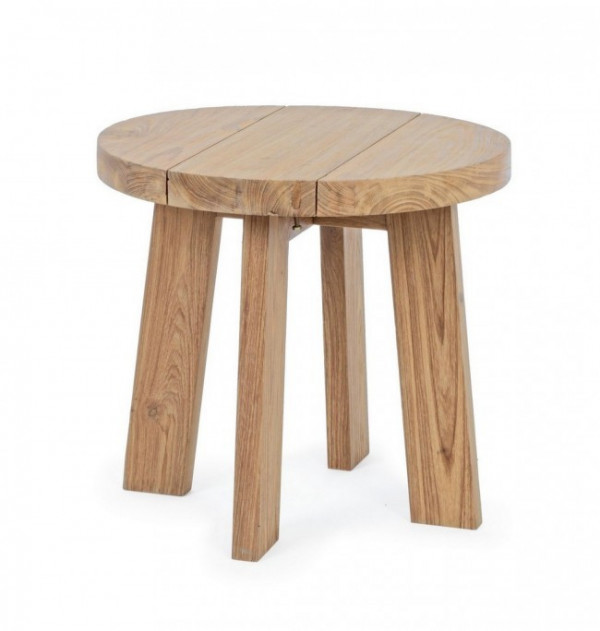 Masuta de cafea din lemn de teak reciclat, natural, Ø 50 cm, Bolivar Bizzotto