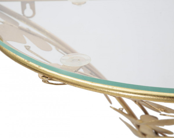 Noptiera semicirculara de perete aurie din metal, 44,5x24,5x34,5 cm, Butterflies Mauro Ferretti - Img 2