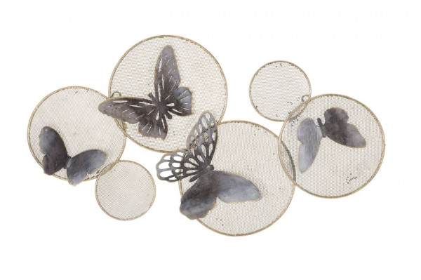 Panou decorativ multicolor din metal, 66x5x38 cm, Butterflies Mauro Ferretti