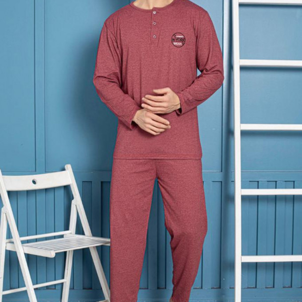 Pijama Barbati, Bumbac, Rosu, PB-103