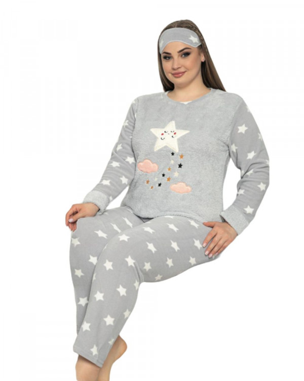 Pijama Dama, Cocolino, Gri/Alb, PFC-76