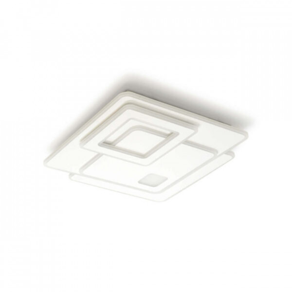 Plafoniera LED Retro, alb, Max 140W, dimabil, cu telecomanda, lumina calda / neutra / rece, Kelektron
