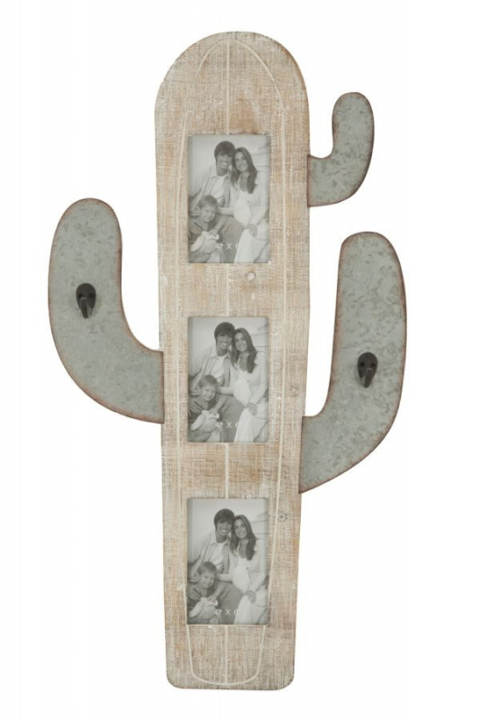 Rama foto gri din metal si MDF, 39 x 3 x 71,5 cm, Cactus Mauro Ferreti